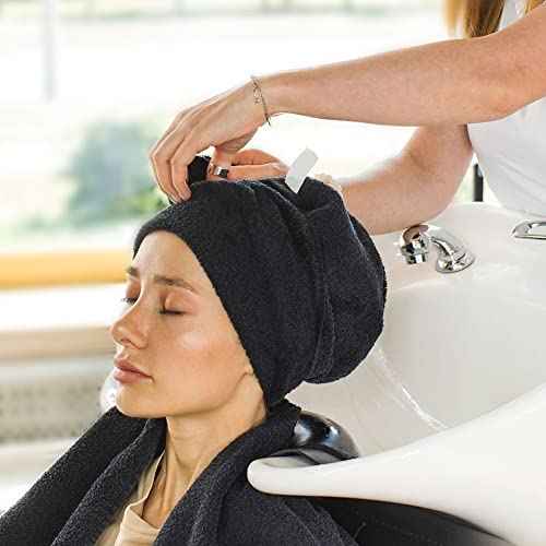 Orighty Black Salon Towel, Pack of 12 (Not Bleach Proof, 16 x 29 Inches) Super Soft and Absorbent Microfiber Hair Salon Towels for Salon, Hand, Gym, Bath, Spa and Home Hair Care