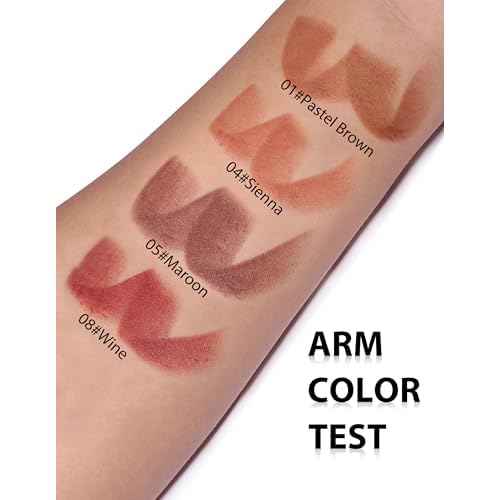 2-in-1 Lip Liner and Lipstick Lip Combo Set, Matte Nude Dark Brown Red Lip Liners, High Pigmented Long Lasting Waterproof Smudge Proof Crayon Makeup 05#