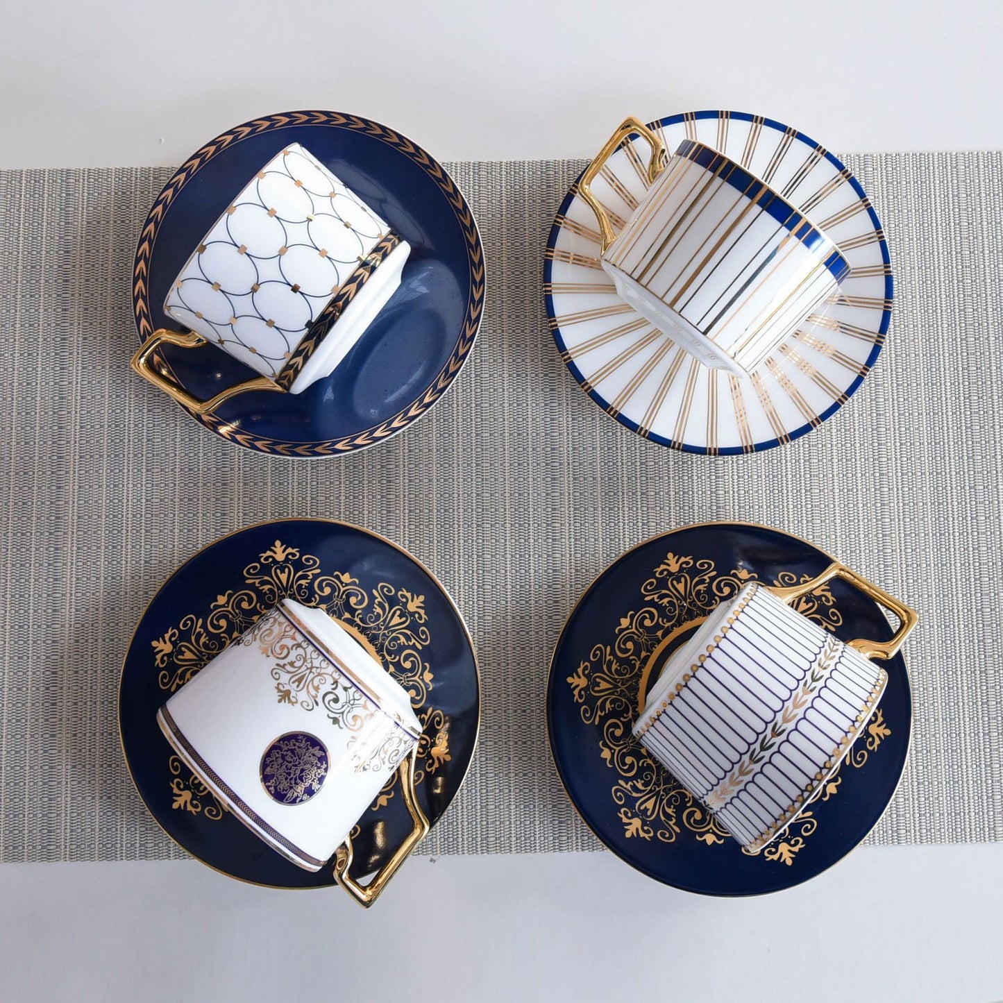 European Bone China Coffee Cup and Saucer Set - Multiple Styles & Capacity