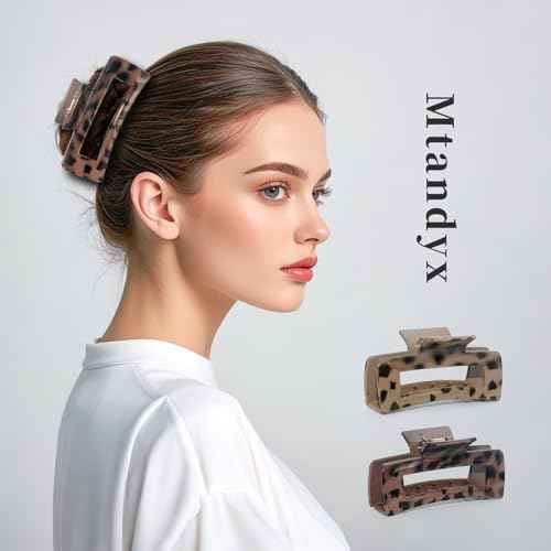 Hair Clips for Women Set of 2 4.1 Inch Large Hair Claw Clips for Women,Claw Clip for Thick Hair,Fashion Cute Hair Clips,Her Gift-Hair Accessories,Leopard Print