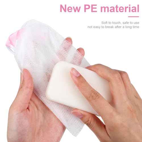 3 Pcs Japanese Soap Foaming Nets Exfoliating Mesh Soap Saver Pouches for Facial Cleansing Easy to Use for Body and Shower
