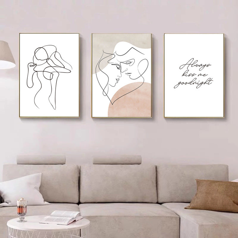 Girls Abstract Nordic Canvas Wall Art for Living Room & Bedroom