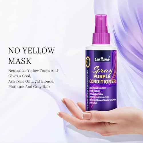 Purple Leave-In Conditioner Spray Repairs Blonde & Gray Hair Strengthens Dry Damaged Strands Lightweight Non-Sticky Formula - Purple Conditioner Spray Removes Brassy Yellow Undertones Color Depositing