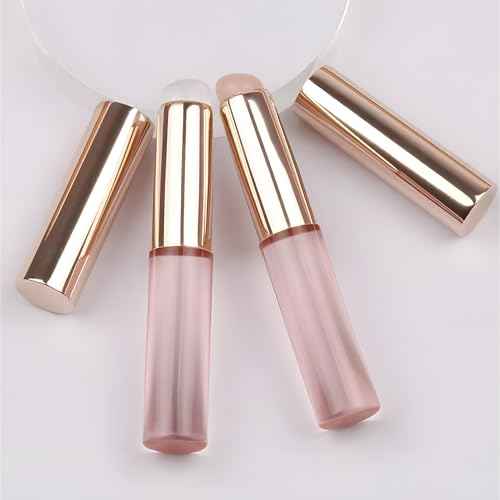 2pcs Silicone Lip Brush, Suitable for Even Application of Lipstick Lip Balm Lip Gloss, Soft Silicone Material, Hygienic, Convenient and Easy to Clean, Enhances Lip Care (Prink)