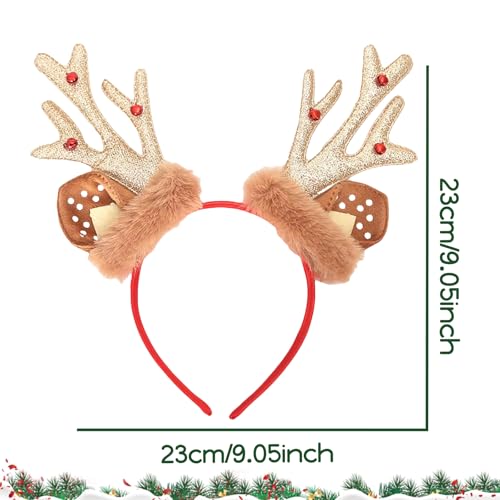 Macute Christmas Antlers Headband Deer Ears Headbands Party Cosplay Sequins Antlers Hair Band Christmas Hair Accessories
