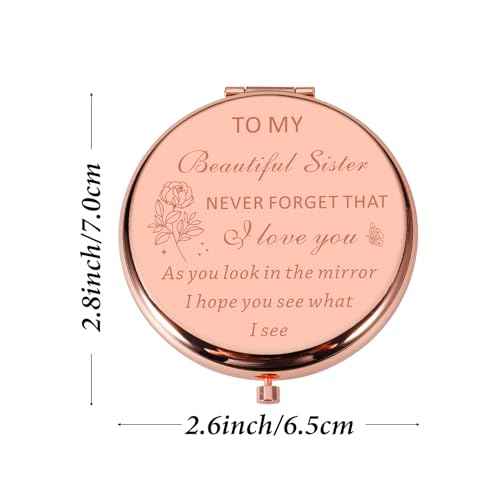 Back to School Stuff, Sister Gifts Compact Mirror, Sisters Gifts Rose Gold Compact Mirror, Gift for Sister for Women Girls Sisters, Sisters Gifts