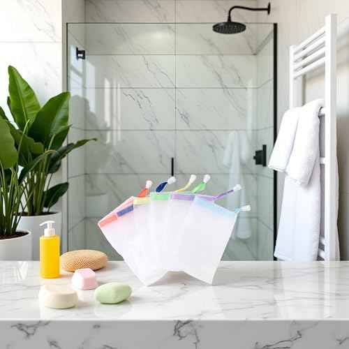 10 PCS Foaming Mesh Bags, Portable Soap Saver Hangable Net Soap Pouches, Nylon Drawstring Bags Shower Foaming Mesh Face Cleansing Tool Bath Soaps
