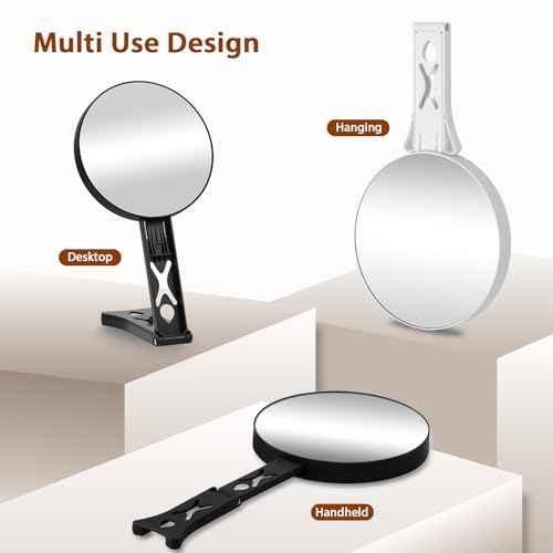 Magnifying Mirror 40X/5X Double Sided Hand Mirror, Precision Makeup at 40X Magnification & Overall View at 5X£¬Travel Handheld Magnified Makeup Mirror with Handle & Table Stand, Vanity Cosmetic Mirror