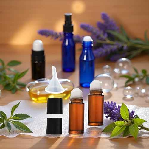 2Pcs Brown 30ml Glass Essential Oil Roller Bottles,Perfume Roller,Refillable Roll on Bottles Container Empty Deodorant Rollerball Beauty and Personal Care Tools for Fragrance Cosmetics Roll on ottles