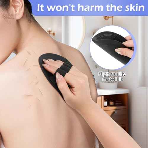 4 Pcs Round Exfoliating Glove, Skin Cleaner Silicone Exfoliator Polishing Mitt Body Scrubber Dead Skin Buffing Treatment for Shower Spa