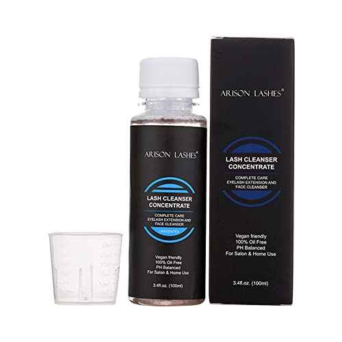 Eyelash Cleanser Concentrate 100ml Professional Lash Extensions Shampoo Natural Foaming Cleanser for Extensions Lashes with Salon Home Care-Makes 20 Bottles 60ml Eyelash Shampoo(Unscente)