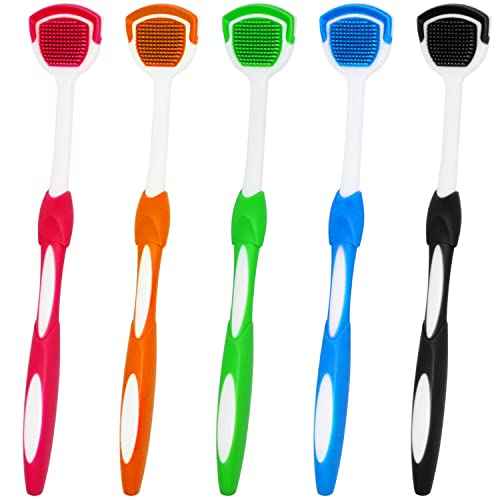Tongue Brush, Tongue Scraper, Tongue Cleaner, Tongue Scraper Brush, Tongue Scraper Cleaner, Tongue Brushes, Helps Fight Bad Breath, 5 Tongue Scrapers, 5 Pack