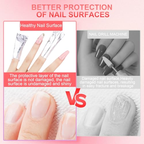 NXJ INFILILA Nail Foil - 300PCS Foil Nail Wraps Gel Nail Polish Remover Foil Wraps for Nails, Soak Off Gel Remover with Larger Cotton Pad for Removing Nail Polish at Home