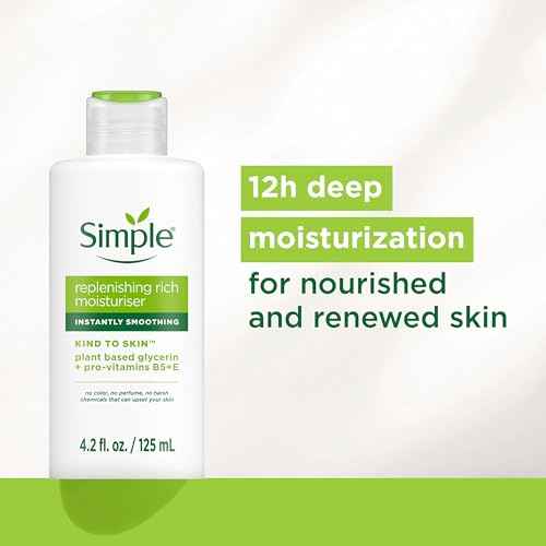 Simple Kind to Skin Face Moisturizer For Sensitive Skin Replenishing Rich 12-Hour Moisturization for All Skin Types 4.2 oz