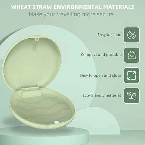 Retainer Case, Slim Aligner Case, Natural wheat straw material (Green)