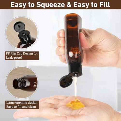 Travel Kit - 10 Pcs Travel Bottles for Toiletries, TSA Approved, Leak Proof Plastic Small Cream Jars & Refillable Spray Bottle for Shampoo, Conditioner (Brown)