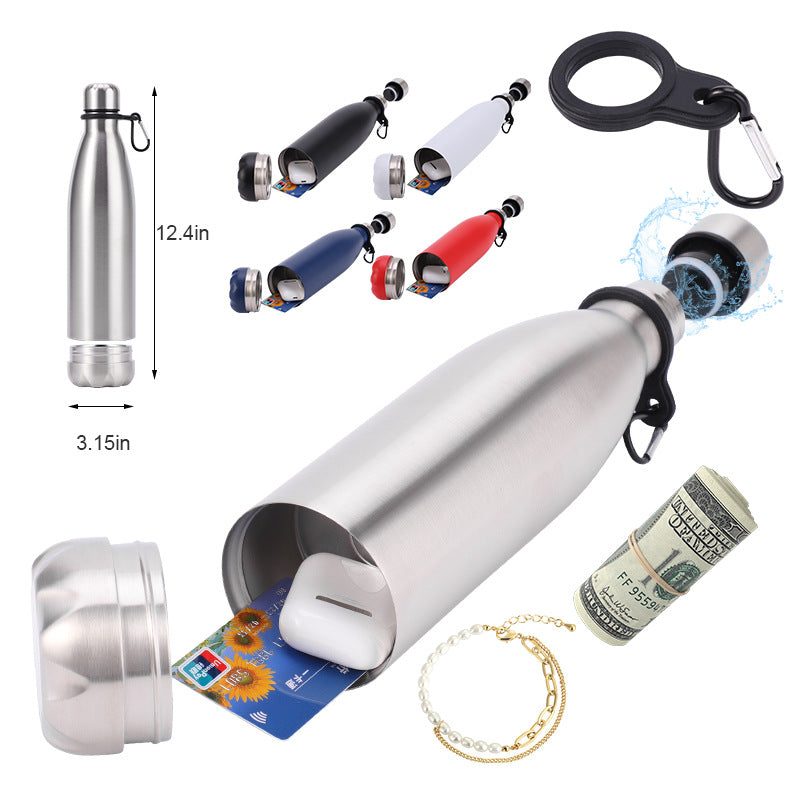 Large Capacity Outdoor Storage Cup - Stainless Steel Water Bottle with Ring