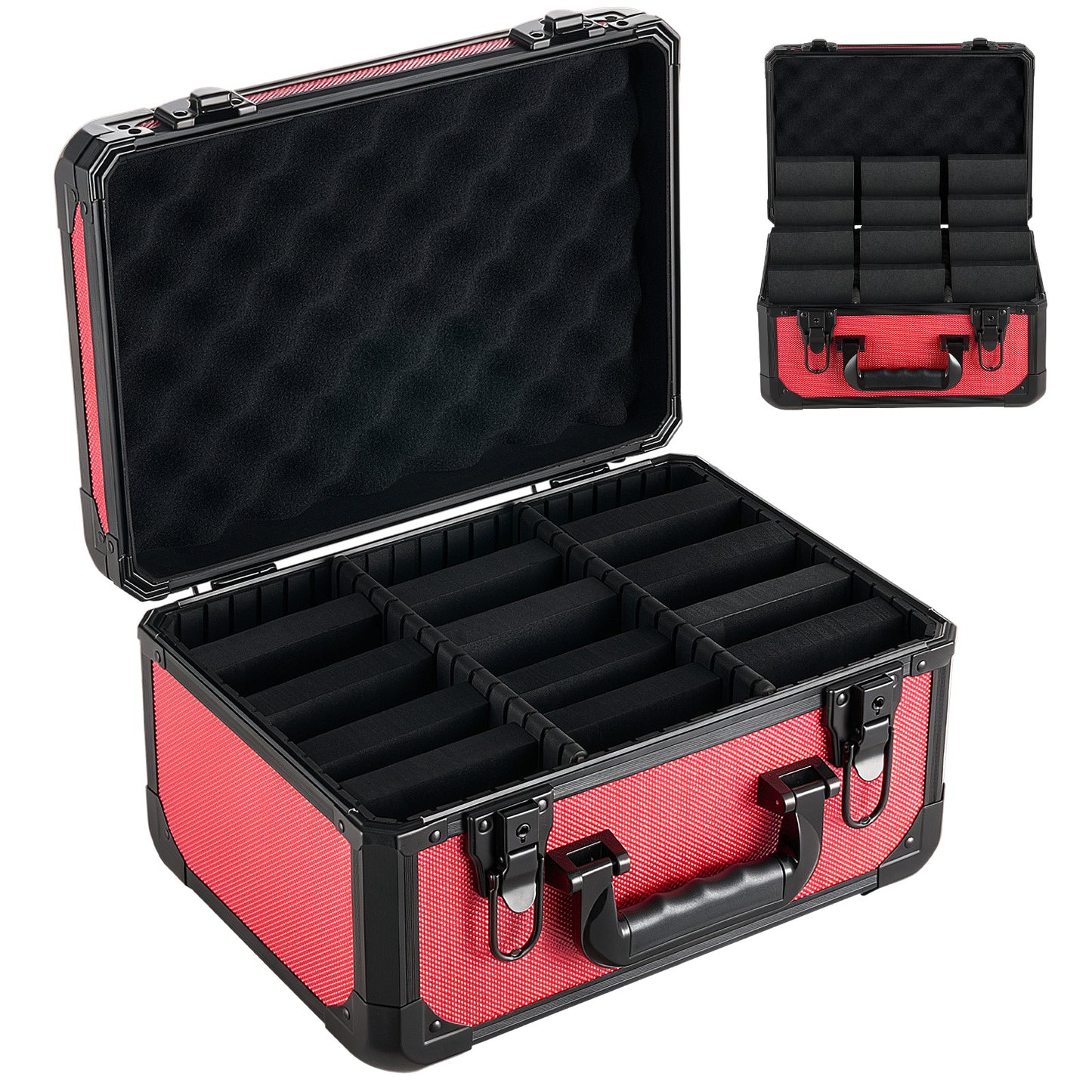 Card Slab Storage Box with Lock and Dividers for Trading Cards - Holds 76 PSA, SGC, BGS Slabs