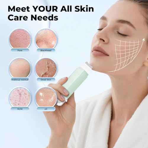 Blackhead Remover Tool Face Scrubber: PETYDOOT Double-Headed Face Spatula Skin Scrubber, Nose Pore Cleaner Blackhead Remover for Facial Deep Cleansing Skin Care Tool for Men & Women (Green)