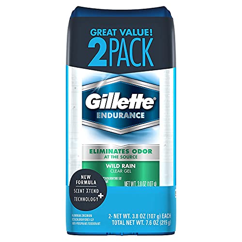 Gillette Clear Gel Antiperspirant & Deodorant, Wild Rain, (total of 6 Twin Pack) (4346073268),2 Count(Pack of 6)