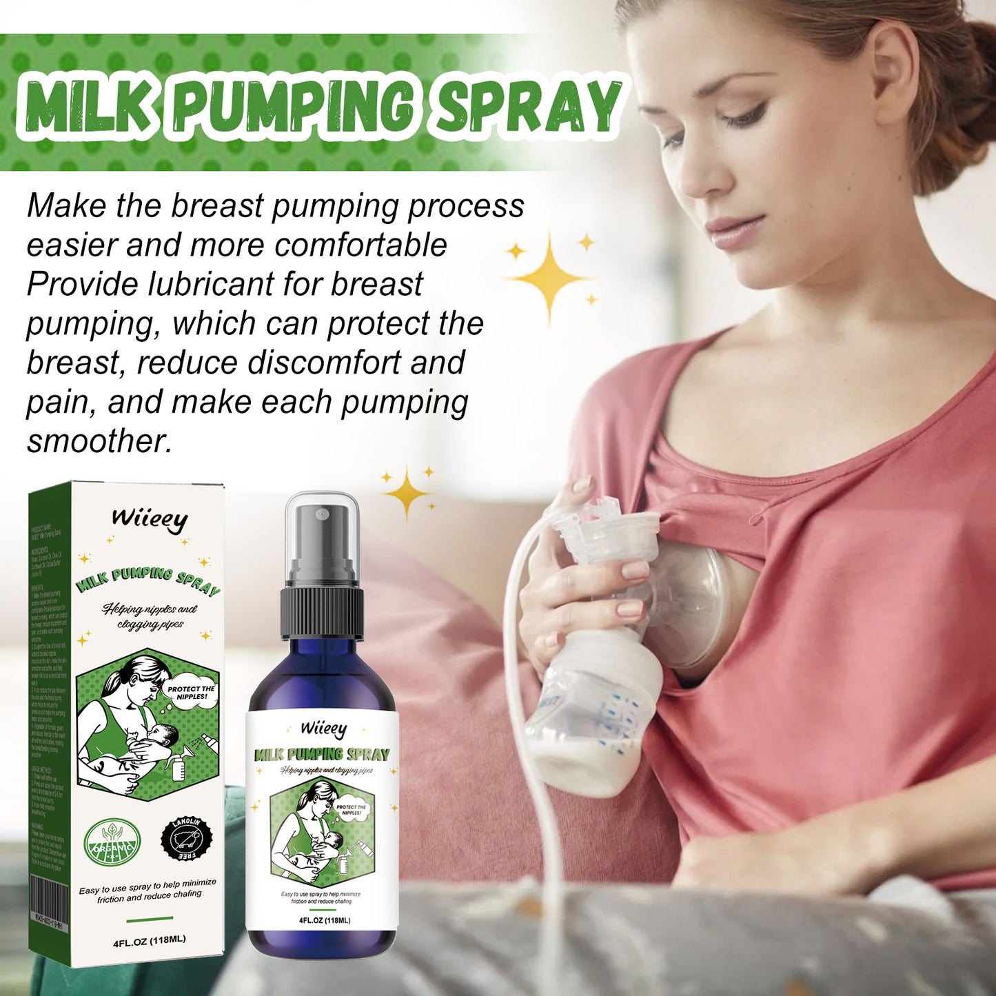 Natural Breast Pumping Lubricant Spray - Nipple Care & Friction Relief