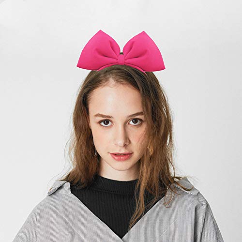 YAXAMING Bowknot Headband, Big Bow Hairband for Women - Halloween, Christmas Party Decoration, Cosplay Costume, Handmade Headdress Headpiece Hair Accessories with Rose