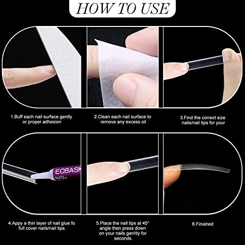 550 PCs XXL Tarpered Square Nail Tips,SITELENABY Ultra-thin Half Cover Clear Square Nail Tips False Artificial Nails Tips 11 Sizes with Box (Tapered Square French Tips)