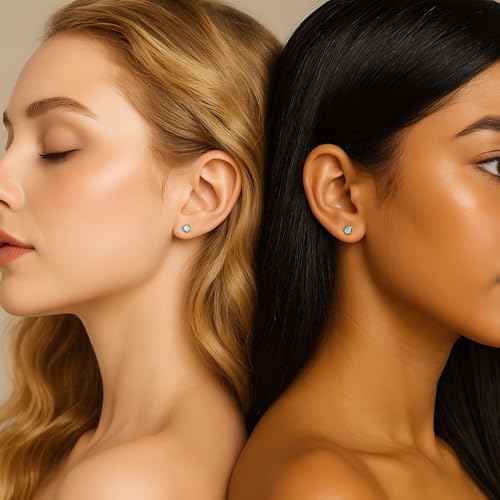 Ear Piercing Kit Gold - Safety Backs Disposable Ear Piercing Gun Kit Made in 316L Surgical Stainless Steel | At Home Self Piercing Kit with Preloaded CZ Stud Earrings | 2 Pack (4mm)