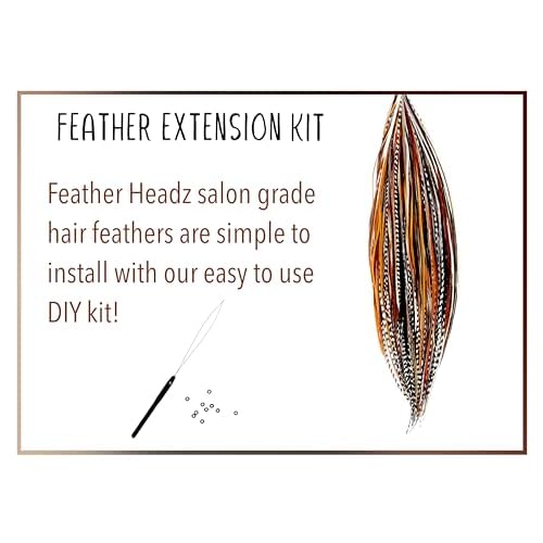 50 Natural Color Hair Extensions ? 7¡±?11¡± Long ? DIY Rooster Kit with 50 Micro-Link Beads ? 100% Real Feathers ? Eye-Catching Boho Style