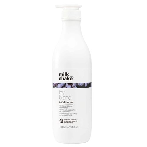 milk_shake icy blond conditioner | award winning toning conditioner with black pigment to neutralize yellow and brass in platinum blonde hair | hydrates and brightens cool tones 33.8 fl oz