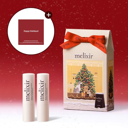 Melixir Vegan Lip Butter Duo Set ? Holiday Stocking Stuffers for Women, Makeup Christmas Gift, Hydrating Tinted Chapstick, Shea Butter & Vitamin E for Dry Cracked Lips, Trendy Lip Balm Kit for Girls