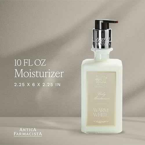 Antica Farmacista Body Moisturizer - Scented Moisturizing Lotion with Aloe Vera, Green Tea & Sweet Almond Oil - Luxury Gift for Any Occasion - Warm White, 10 fl oz