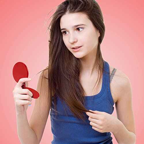 36 Pcs Compact Mirror Bulk Portable Round Makeup Mirror Mini Foldable for Purse Women Travel Daily Use Mother¡®s Day Gifts (Red)