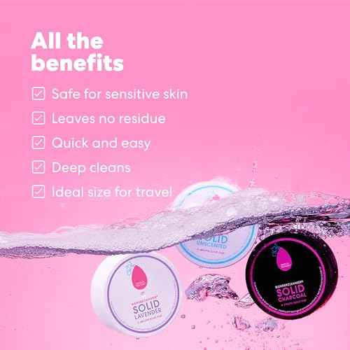 Beautyblender Blendercleanser Tool Scrub Solid Cleanser ? Lavender Scented Makeup Sponge & Brush Cleansing Bar ? Hand, Sponge, and Brush Cleanser, Removes Makeup & Buildup, Travel-Friendly, 1 oz