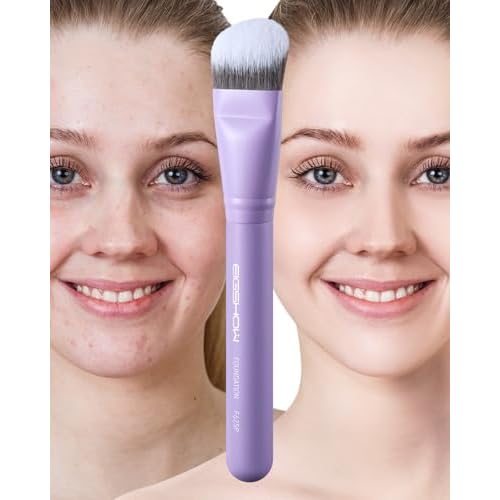 Foundation Brush, EIGSHOW Pro Slanted Foundation Brushes with Silver Ion Bristle - Kabuki Brush for Powder Liquid Cream Buffing Blending (F625P)