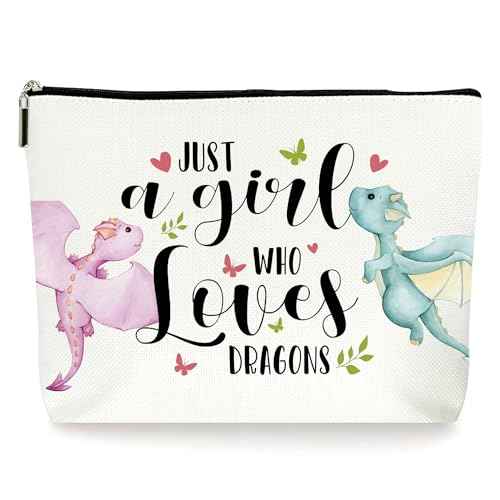 Dragon Watercolor Makeup Bag Cosmetic Bag, Dragon Gifts For Girls, Birthday Christmas Mothers Day Gifts For Women Teen Girls Friends Sister Wife Daughter Coworker. (005)