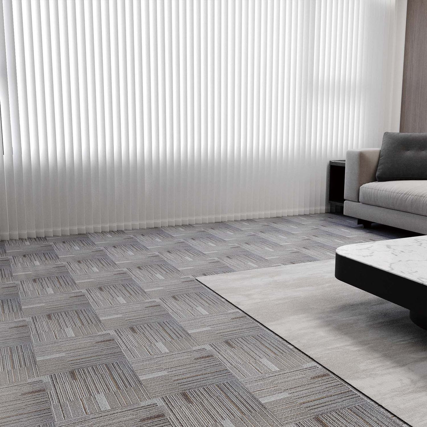 Gray Peel and Stick Vinyl Flooring Tile - 36PCS, Water Resistant