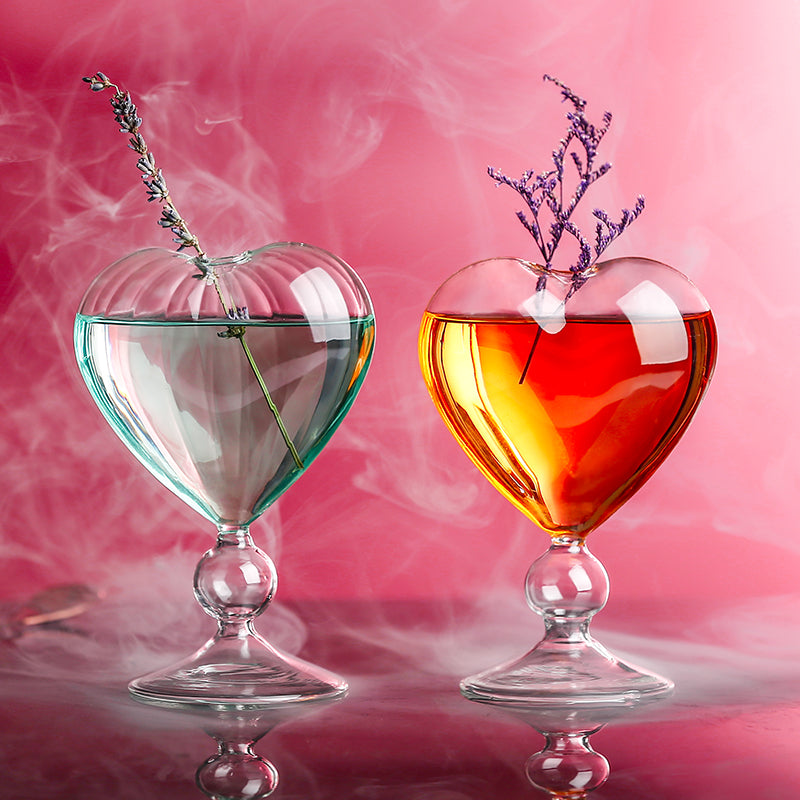 Heart-Shaped Glass Cocktail Cup - Japanese Style Heart-Shaped Wine Goblet