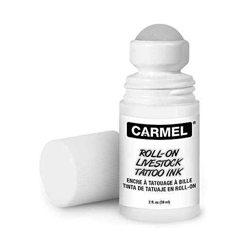Carmel Livestock Tattoo Ink in a Roll-On Applicator (Black), Permanent Animal Tattoo Ink