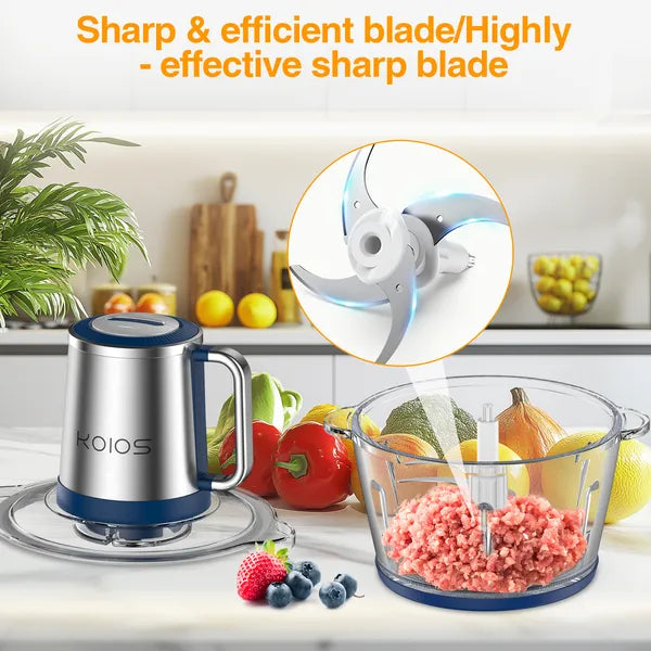Electric Food Chopper Processor with 2L Glass Bowl for Vegetables & Meat
