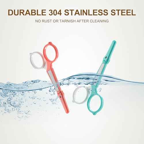 PAFASON High Precision Eyebrow Grooming Scissor Set, Beauty Makeup Cosmetic Tool, Curved, Straight Tip, Stainless Steel, Safety Case for Trimming Eyelash Extensions