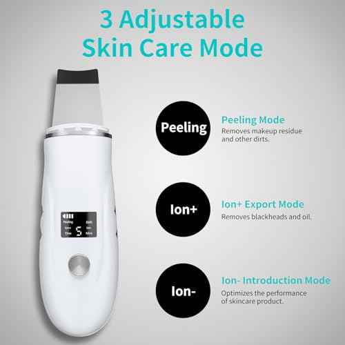 Face Scrubber Skin Spatula - Blackhead Remover Deep Cleansing Tool for Pore Extraction, 4-in-1 Fast Charging Dock Blackhead Remover Face Spatula for Facial Skincare Women Gift (White)