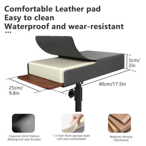 ZHOOGE Tattoo Armrest Stand with Tray and Bucket - Adjustable Height for Studio Tattoo Supply