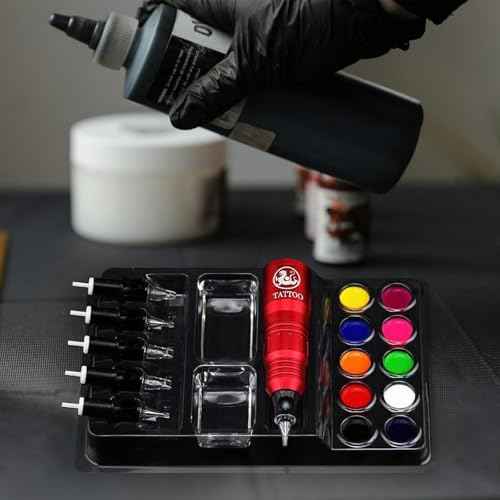 25PCS Disposable Tattoo Cartridge Needle Tray Plastic Tattoo Ink Cup Holder