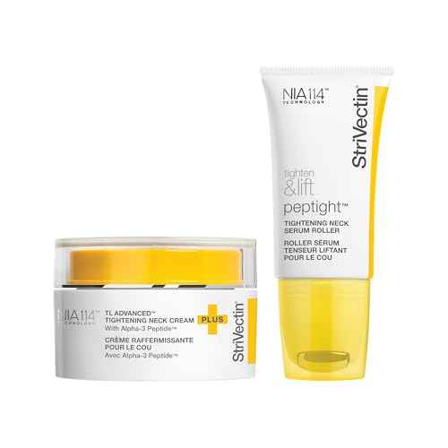 StriVectin Tighten & Smooth Neck Cream and Neck Serum Roller Anti-aging Skin Care 2-Piece Set, Smoothing Look of Wrinkles and Fine Lines, Improves Crepey Skin and Vertical Lines