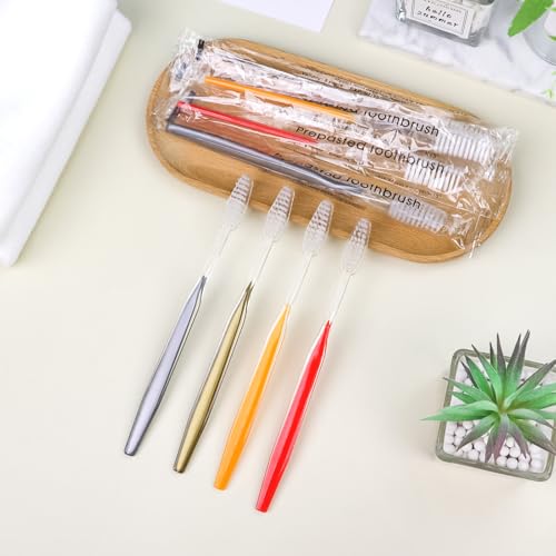 500pcs Prepasted Disposable Toothbrushes Bulk Individually Wrapped Pre Pasted Soft Bristle Tooth Brush Set Travel Toothbrushes for Homeless Gift Hotel Camping Travel