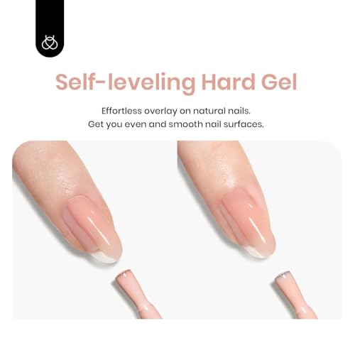 Beetles Builder Gel Set, 6 Colors 7 in 1 Clear Nude Pink Brown Strengthener Gel for Nail Extension & Building Apex Fall Nails Art Design Friendly for Beginner Women,UV & LED Lamp Needed