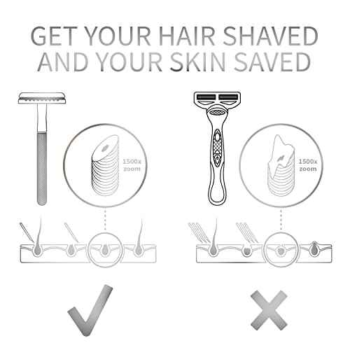 Bambaw Double Edge Safety Razor for Men & Women, Metal Razor with 5 Double Edge Safety Razor Blades, Eco-Friendly Razor ? Silver