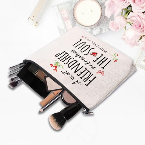 Christian Gifts for Women Friends Makeup Bag, Christian Secret Sister Birthday Gift for Best Friends, Friendship Gifts for women, Christian Gift Cosmetic Bag