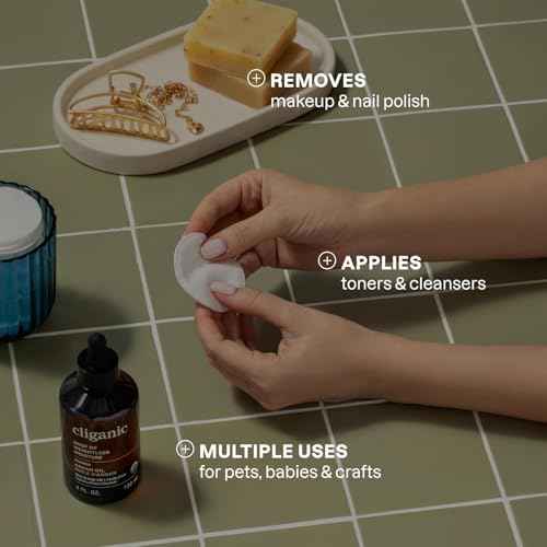 Cliganic Premium Cotton Rounds for Face (200 Count) | Makeup Remover Pads, Hypoallergenic, Lint-Free | 100% Pure Cotton (Packaging May Vary)